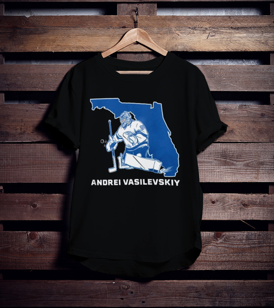 Andrei Vasilevskiy Tampa Bay Hockey Florida Map T-Shirt