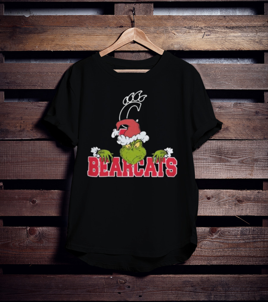 NCAA Cincinnati Bearcats Grinch Christmas Football T-Shirt