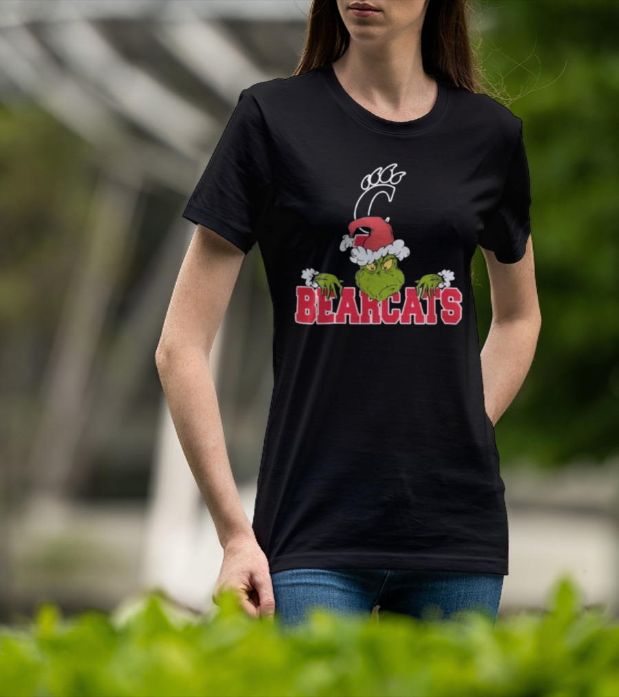 NCAA Cincinnati Bearcats Grinch Christmas Football T-Shirt