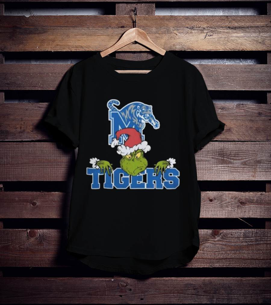 Memphis Tigers Grinch Christmas Football NCAA T-Shirt