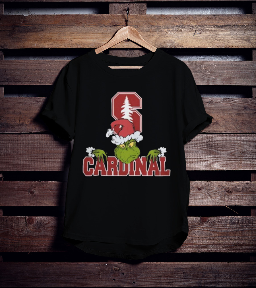 NCAA Stanford Cardinal Grinch Christmas Football T-Shirt