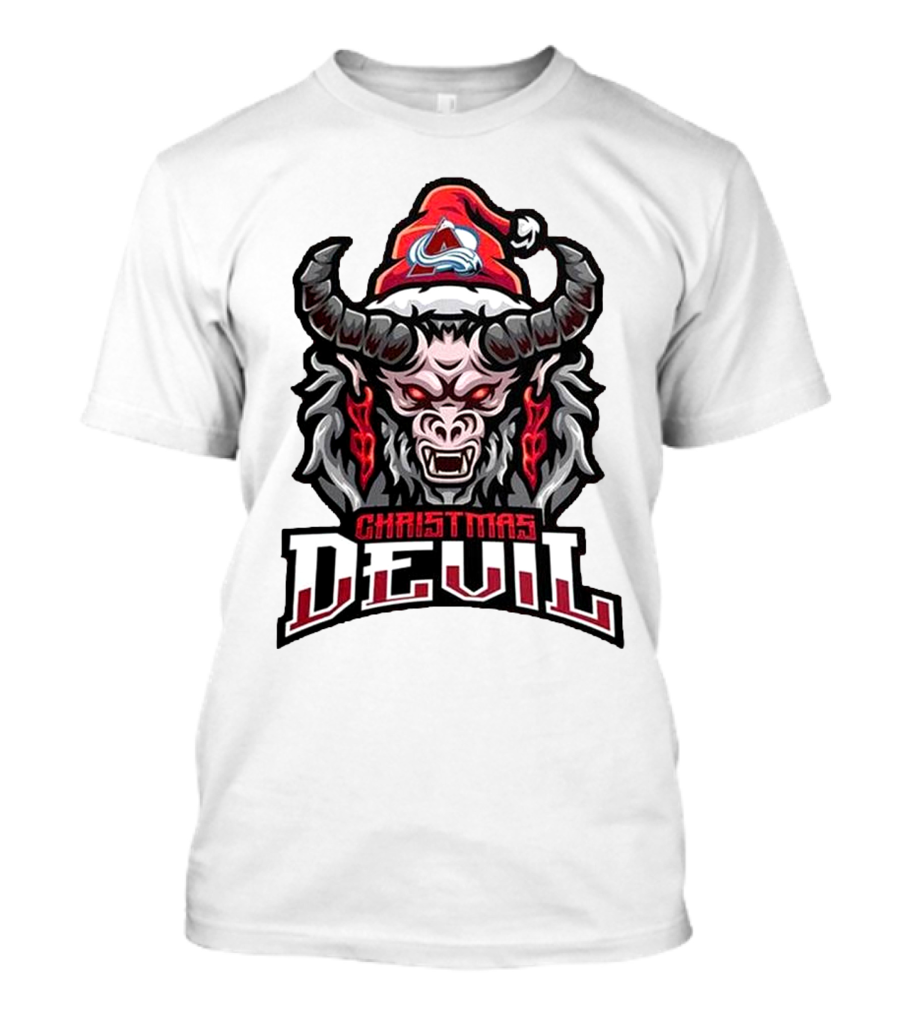 Christmas Devil Colorado Avalanche Krampus NHL Christmas T-Shirt