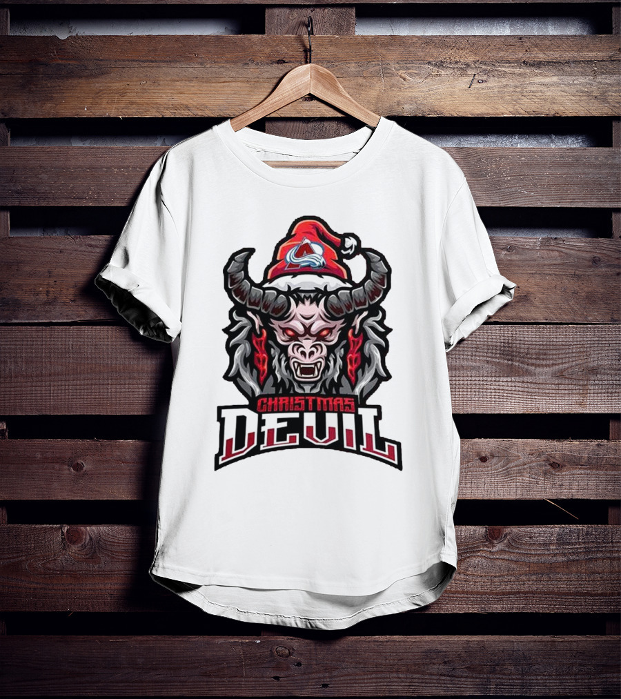 Christmas Devil Colorado Avalanche Krampus NHL Christmas T-Shirt