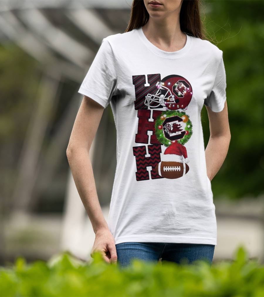 South Carolina Gamecocks Ho Ho Ho Christmas Football Game Day T-Shirt