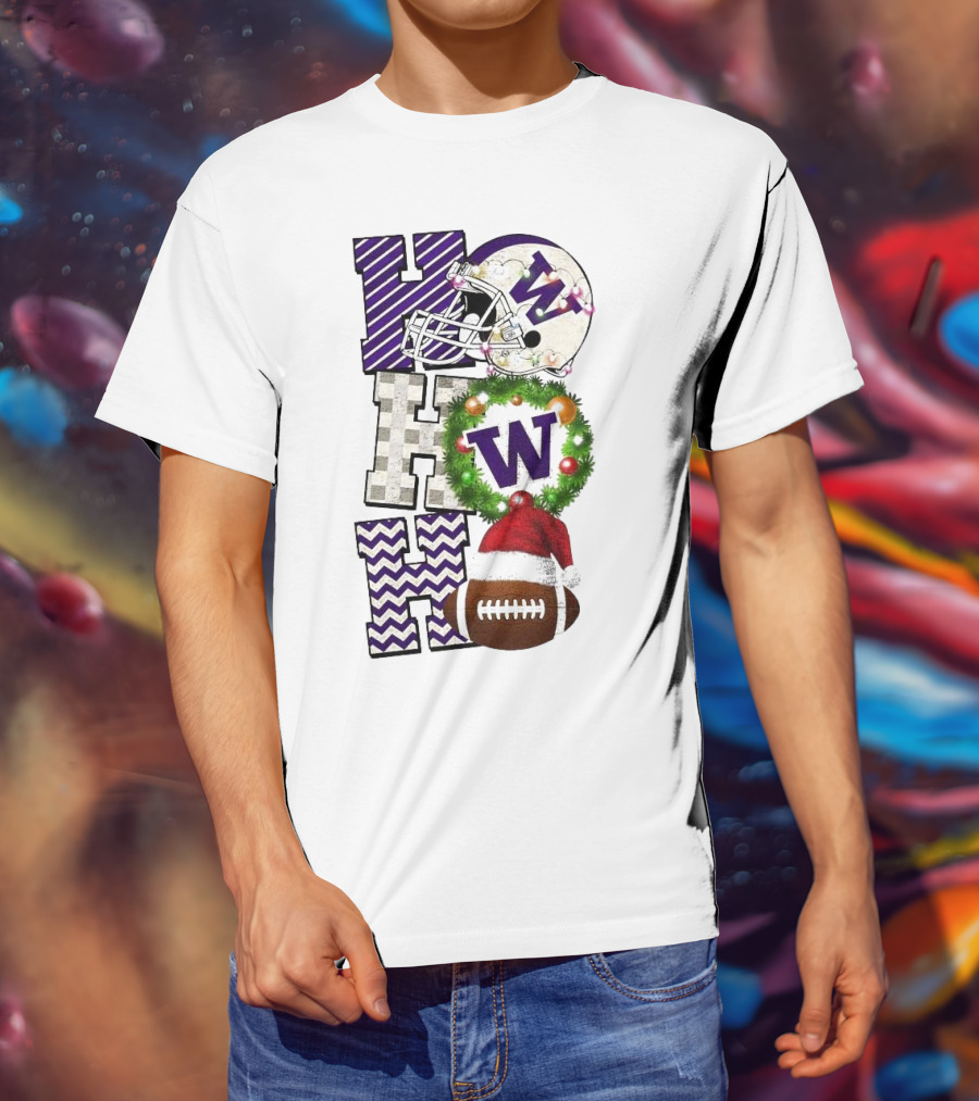 Washington Huskies Football Ho Ho Ho Christmas Game Day T-Shirt