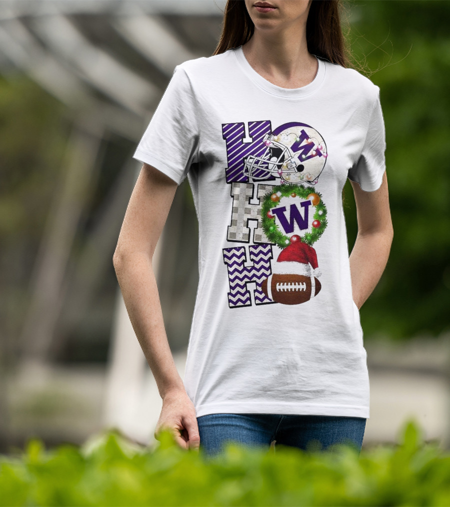 Washington Huskies Football Ho Ho Ho Christmas Game Day T-Shirt