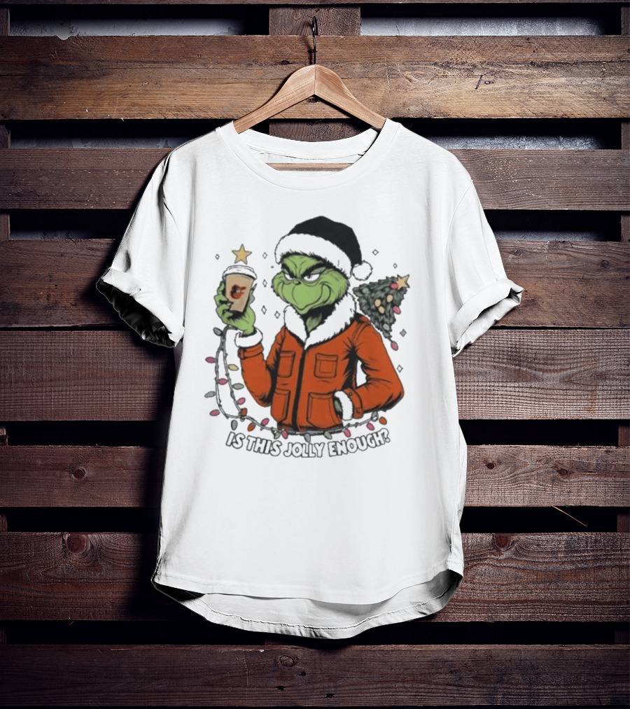 Baltimore Orioles Grinch Santa Is This Jolly Enough Merry Christmas T-Shirt