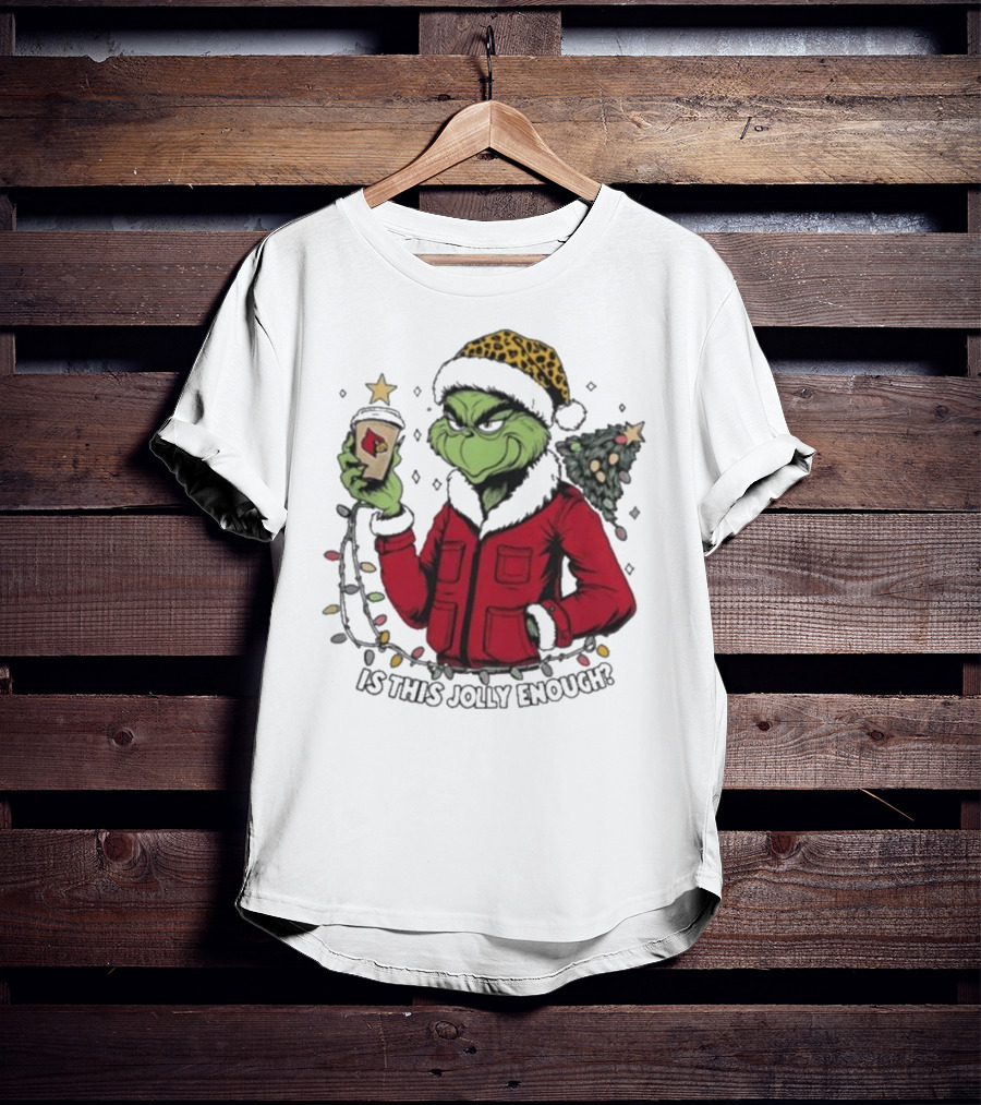 Louisville Cardinals Grinch Santa Is This Jolly Enough Merry Christmas T-Shirt