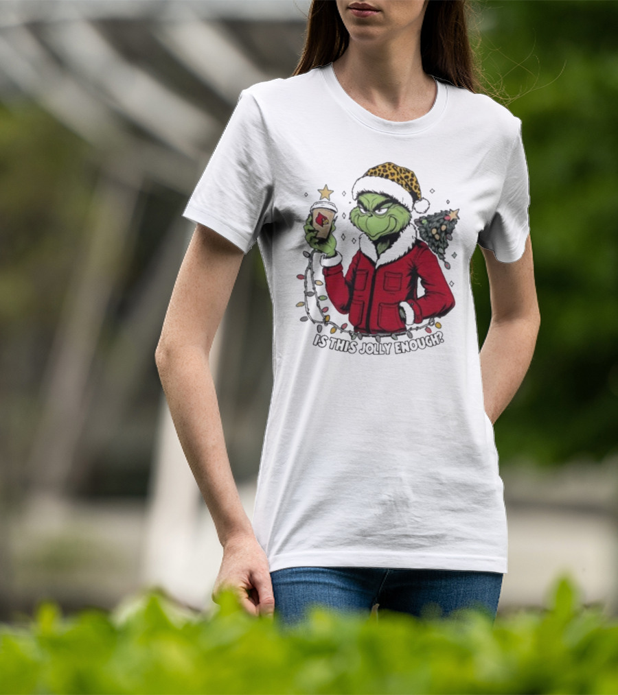 Louisville Cardinals Grinch Santa Is This Jolly Enough Merry Christmas T-Shirt