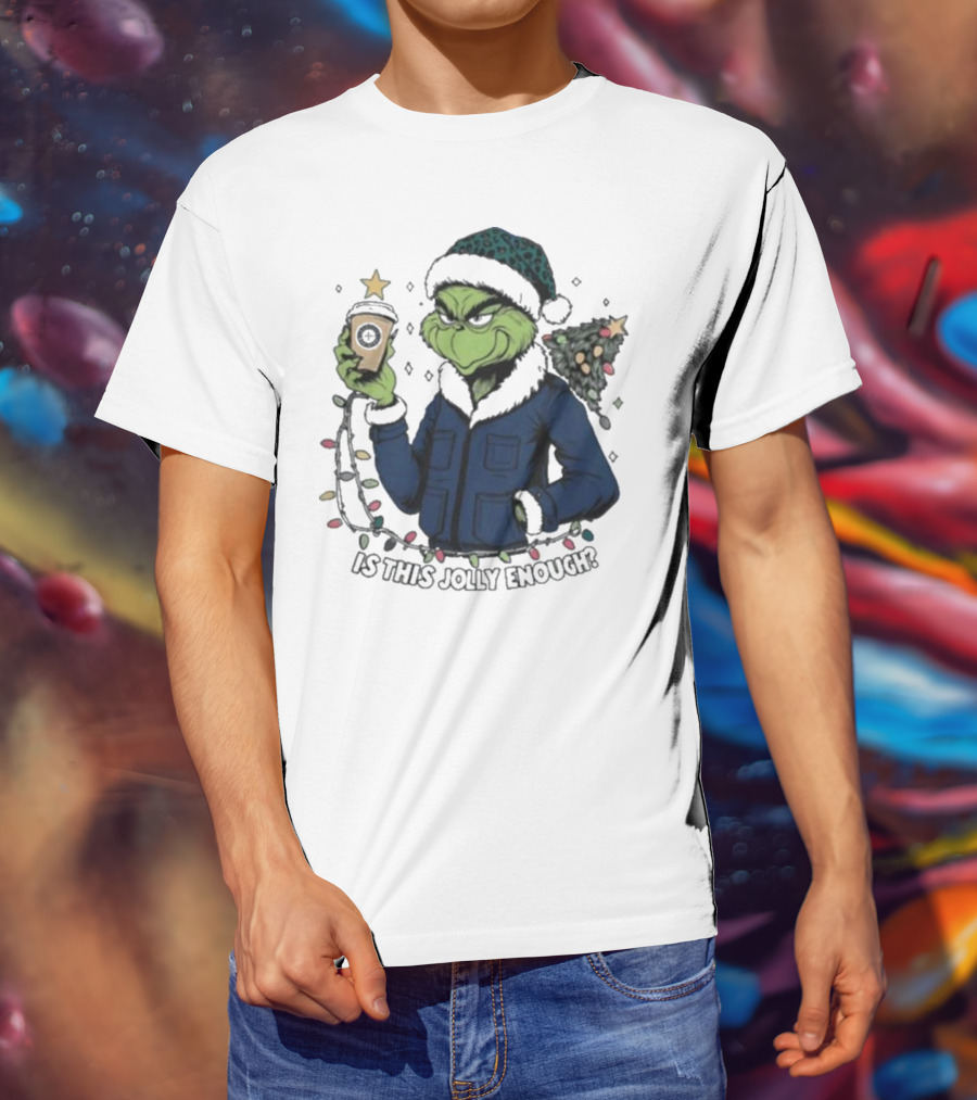 Seattle Mariners Grinch Christmas Jolly Enough Holiday Magic T-Shirt