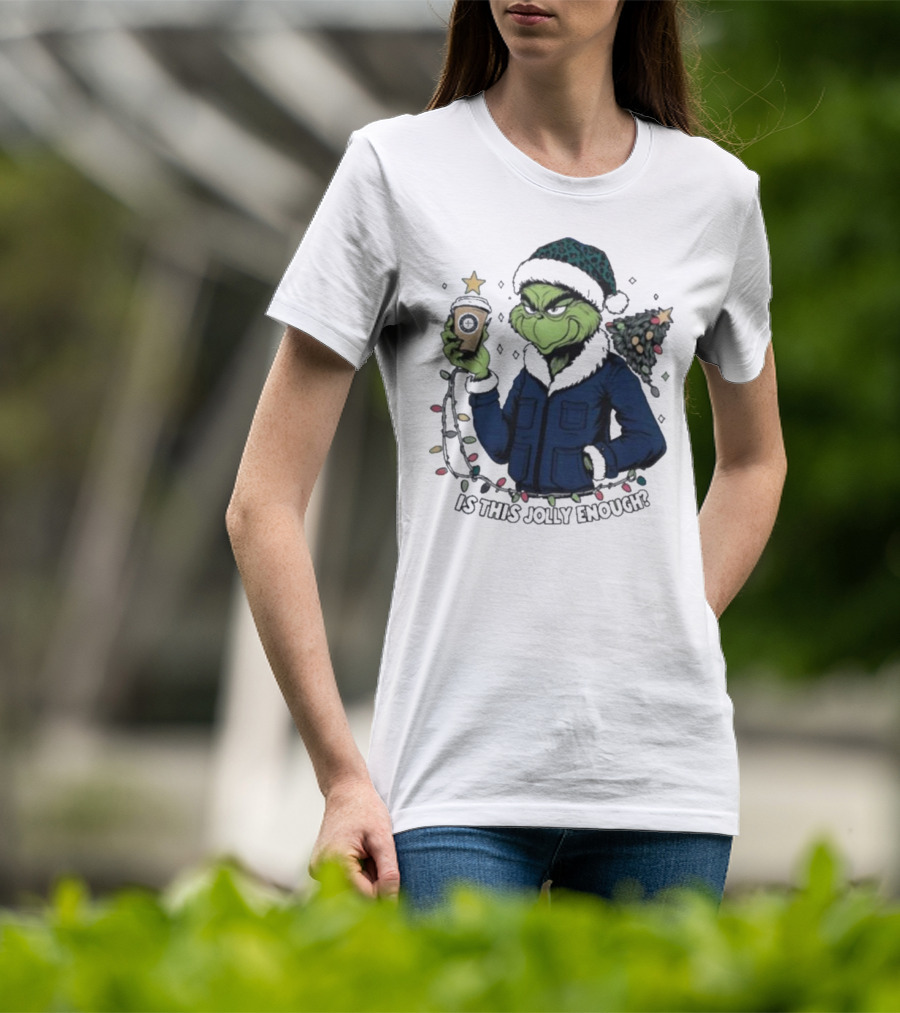 Seattle Mariners Grinch Christmas Jolly Enough Holiday Magic T-Shirt