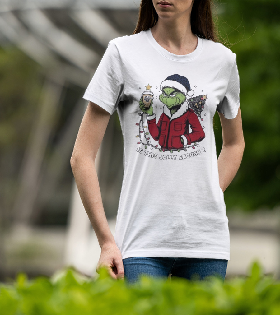 Liberty Flames Grinch Christmas Is This Jolly Enough Merry Christmas T-Shirt