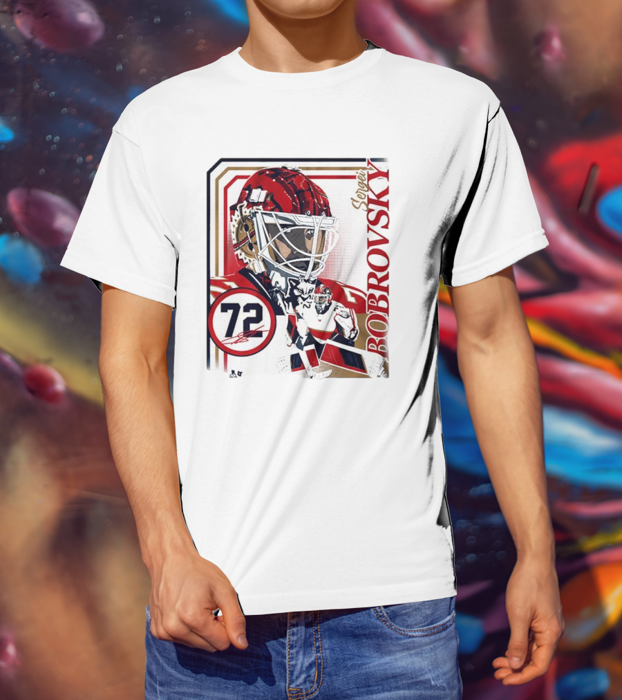 Sergei Bobrovsky 72 Collage Frame Hockey Goalie Mask Action Pose T-Shirt