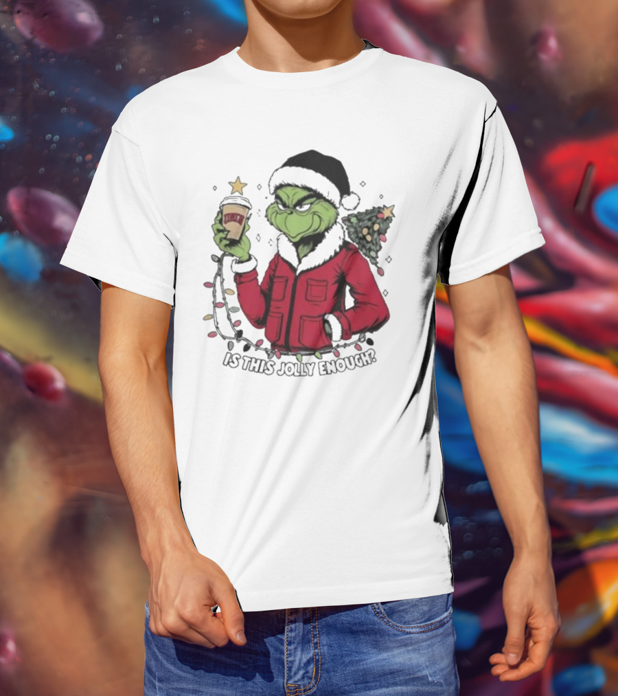 UNLV Rebels Grinch Is This Jolly Enough Merry Christmas Coffee Lights Tree T-Shirt
