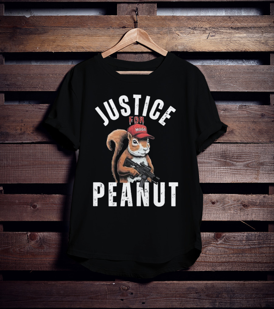 Justice For Peanut Maga Squirrel With Hat And Rifle T-Shirt