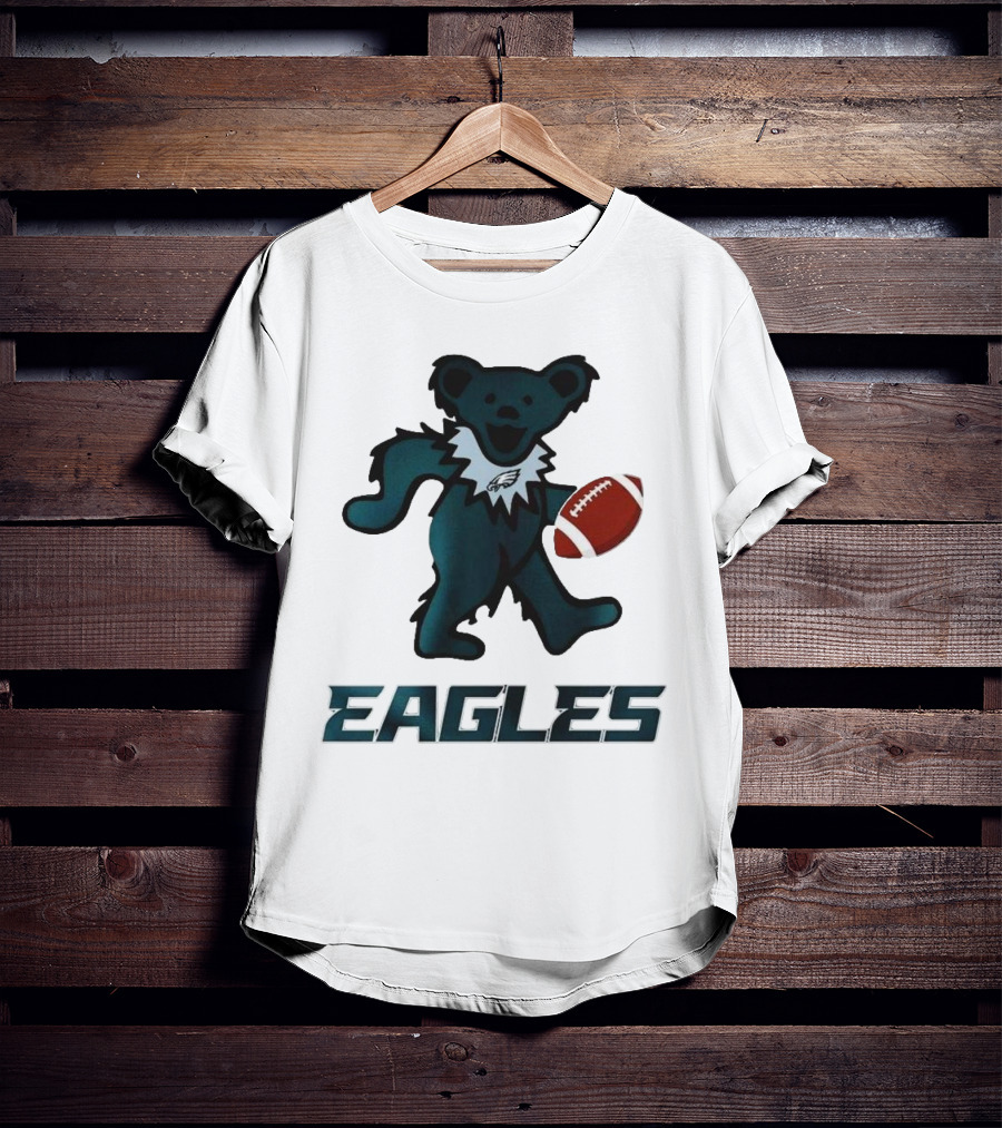 Eagles Football Bear With Grateful Dead Influence T-Shirt