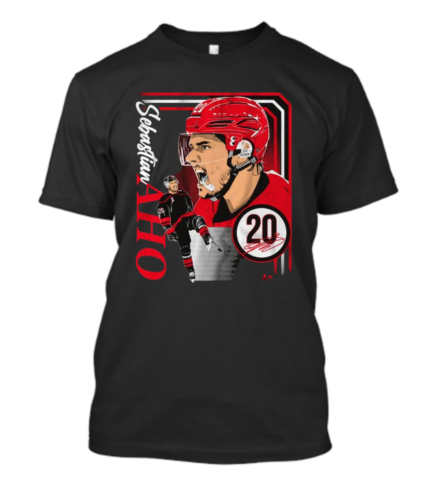 Sebastian Aho Number 20 Hockey Collage Frame T-Shirt