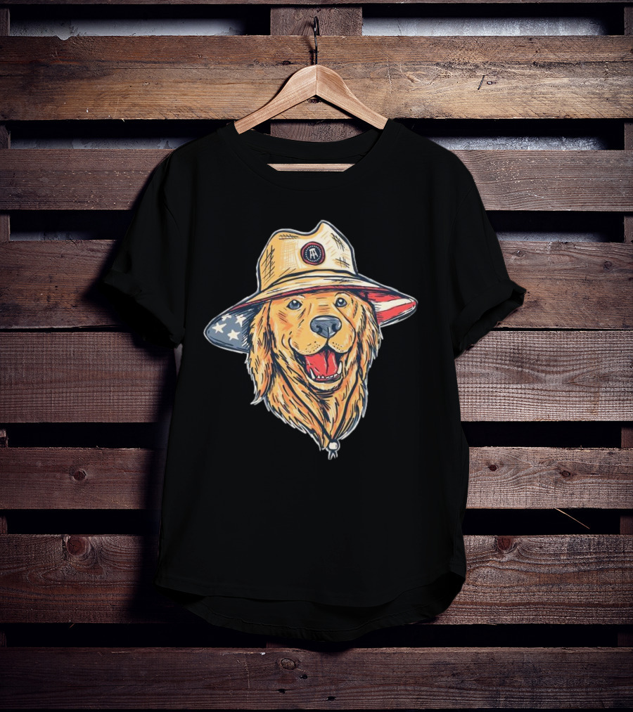 American Dog Bucket Hat USA Flag T-Shirt