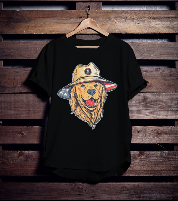 American Dog Bucket Hat USA Flag T-Shirt