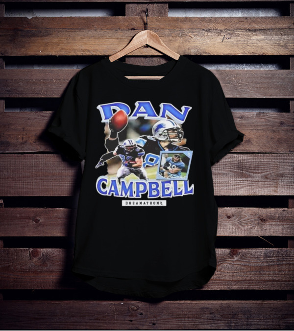 Dan Campbell Dreamathon Football Player Action Collage T-Shirt
