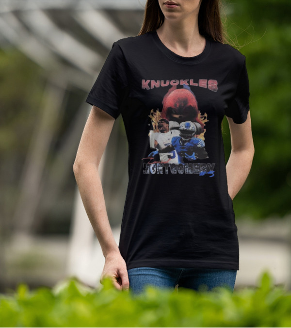 Knuckles Montgomery Detroit Lions 5 Football T-Shirt