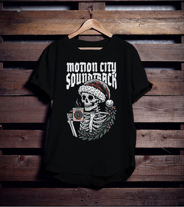 Motion City Soundtrack Skeleton Santa Hat Hot Cocoa Christmas T-Shirt