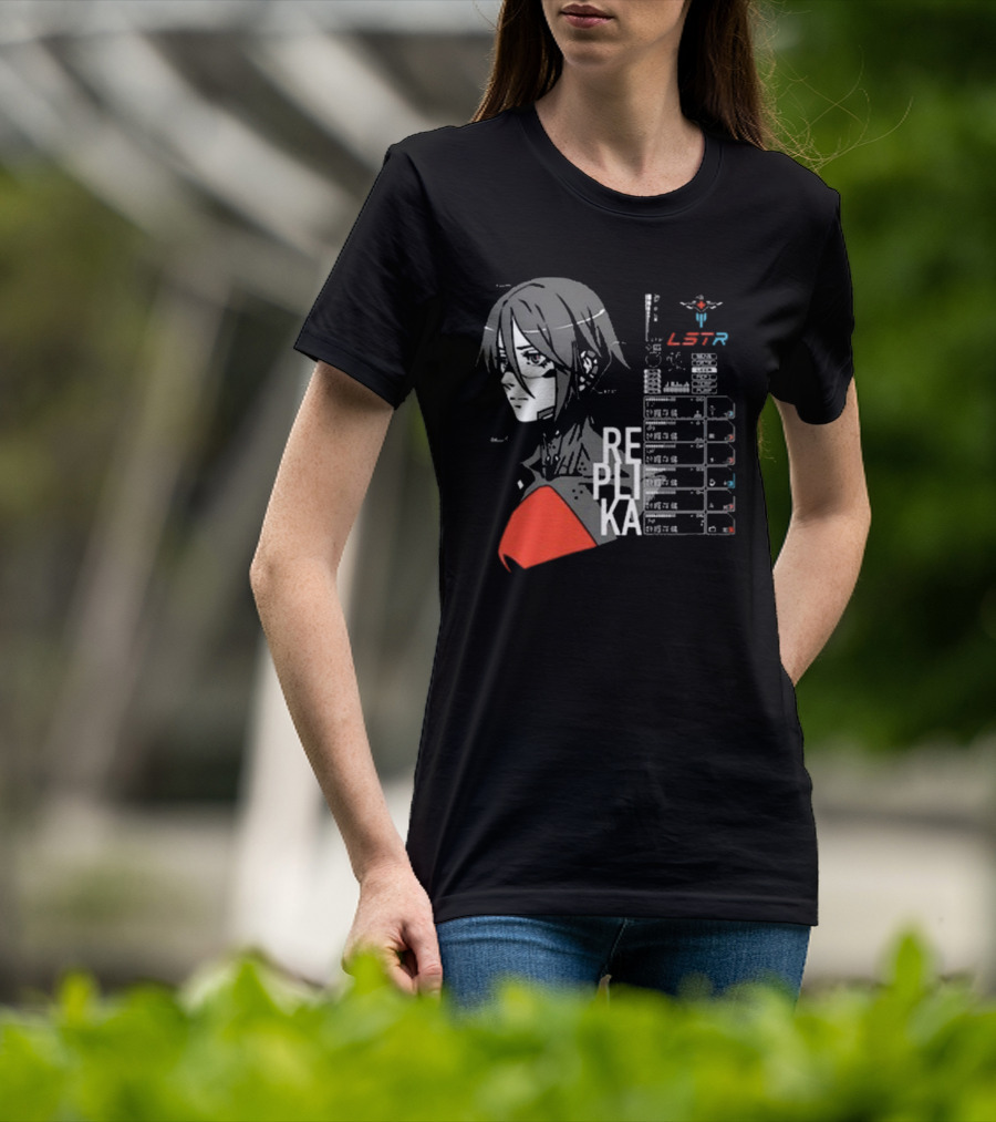 REPLIKA LSTR Wake Up Signalis Character Profile Black T-Shirt