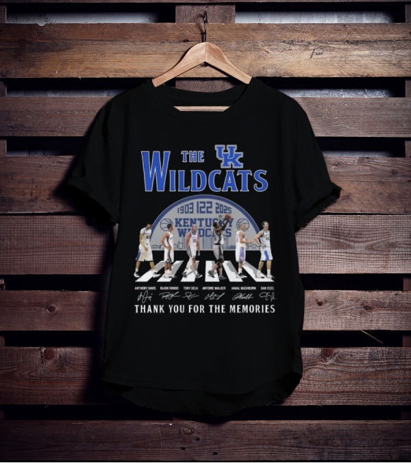 The Kentucky Wildcats 1903-2025 Signatures Thank You For The Memories Anthony Davis Rajon Rondo Tony Delk Antoine Walker Jamal Mashburn Dan Issel T-Shirt