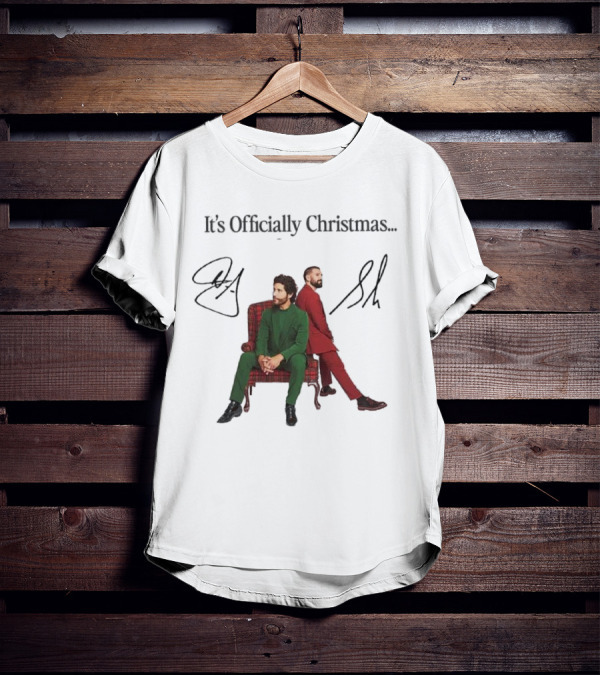 Dan And Shay It's Officially Christmas Signatures Plaid Chair Suits T-Shirt