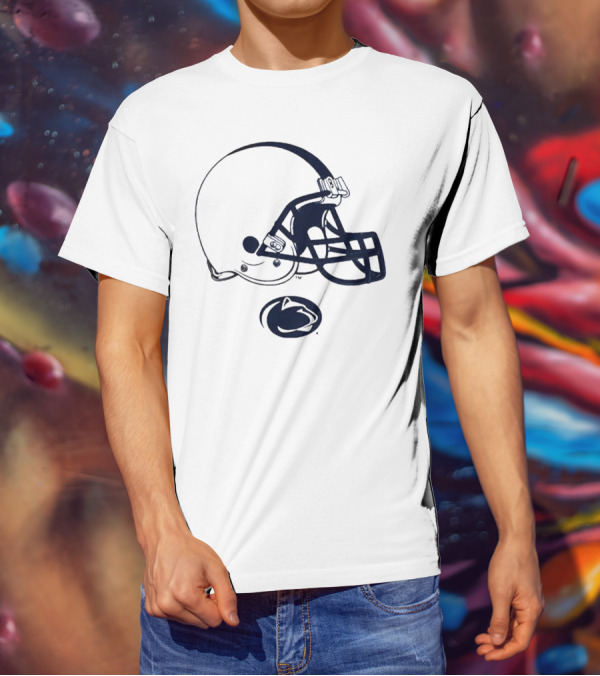 Penn State Football Nittany Lions White Helmet T-Shirt