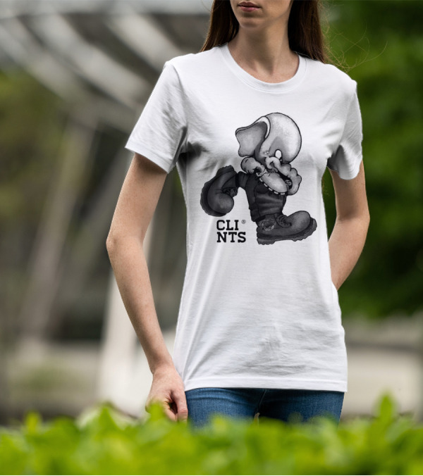 Cli Nts Stomper Character With Large Boots And Beads T-Shirt