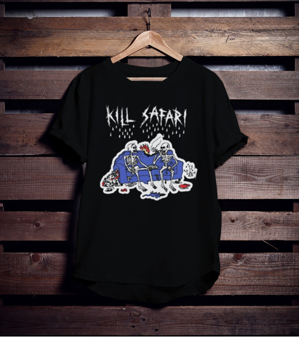 Kill Safari Skeletons Smoking On Couch T-Shirt