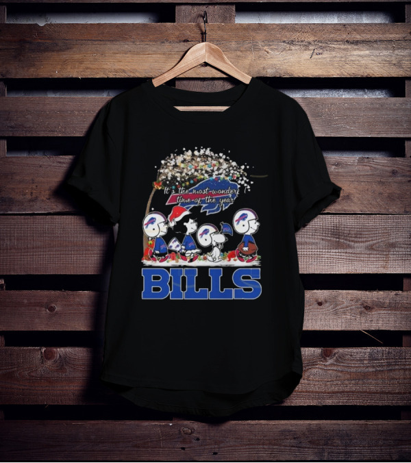 Peanuts Characters Buffalo Bills NFL Christmas It’s The Most Wonderful Time Of The Year T-Shirt