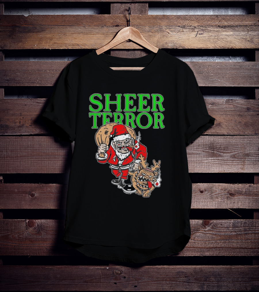 Screw Yule Sheer Terror Santa With Angry Reindeer T-Shirt