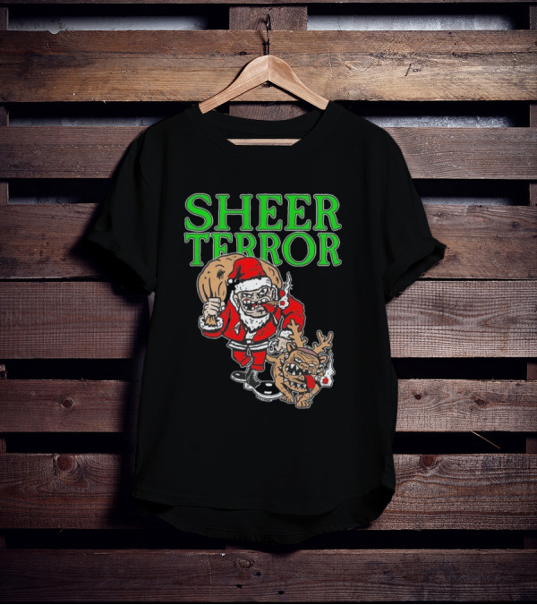 Screw Yule Sheer Terror Santa With Angry Reindeer T-Shirt