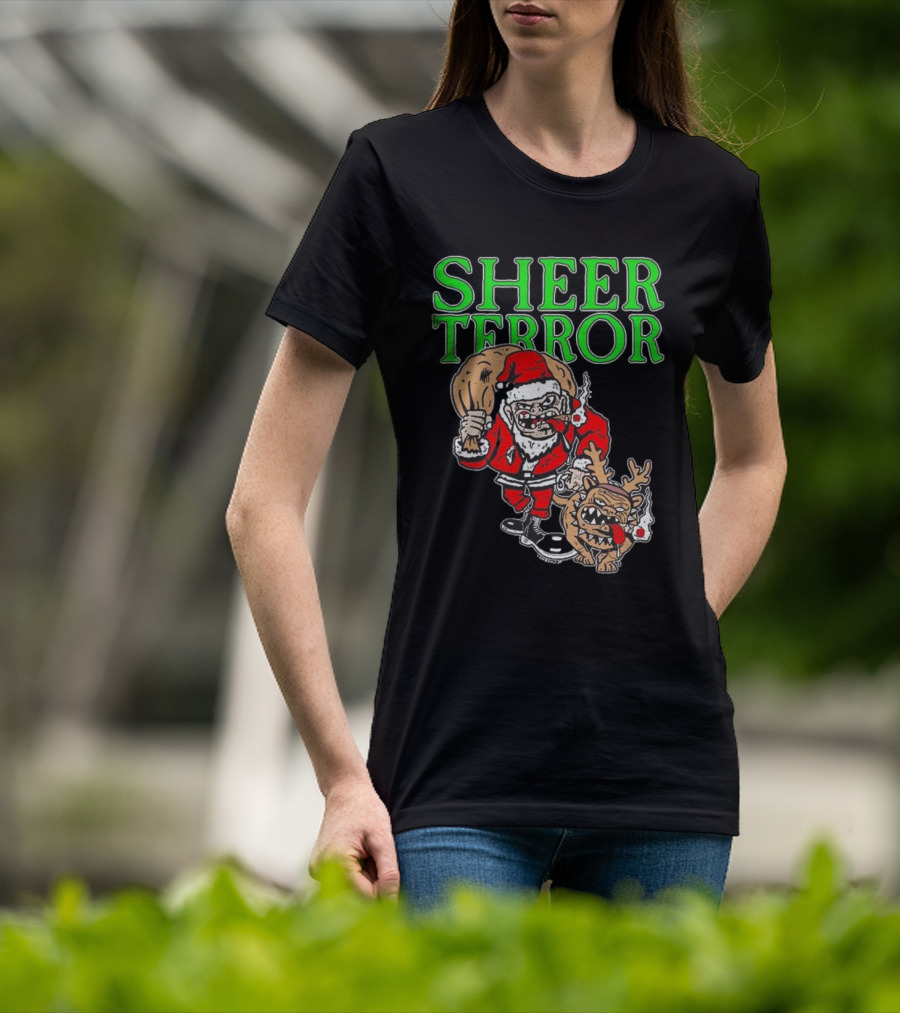 Screw Yule Sheer Terror Santa With Angry Reindeer T-Shirt