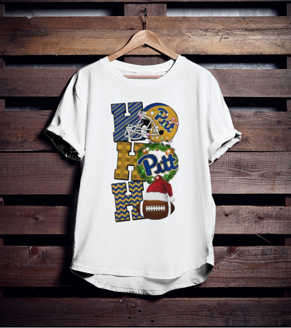 Pitt Christmas Game Day Ho Ho Ho Panthers Football T-Shirt