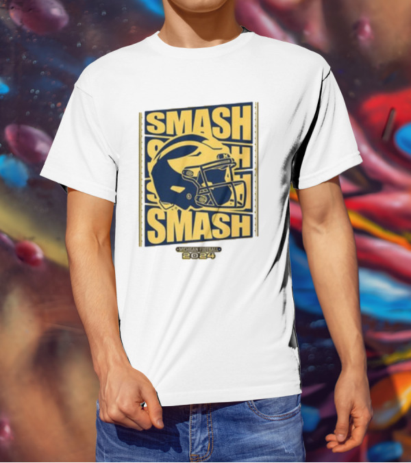 Michigan Football Smash Helmet T-Shirt