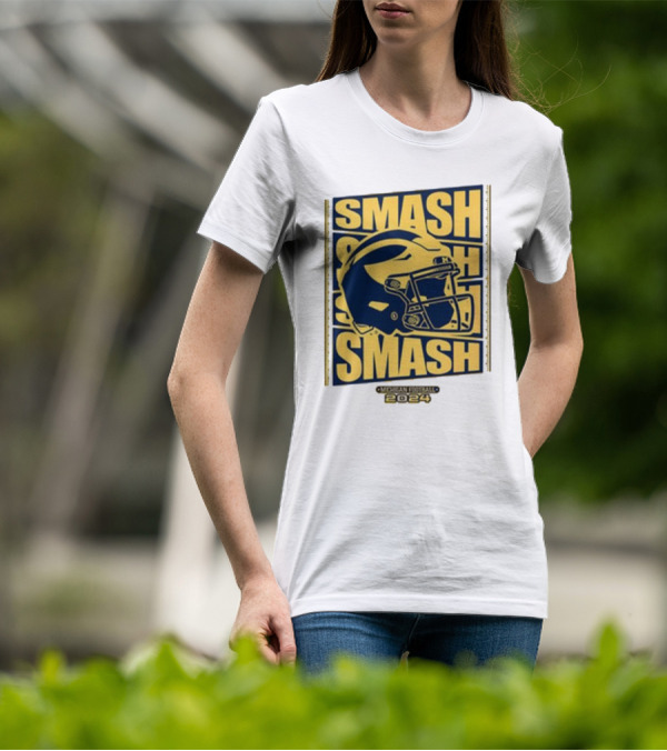 Michigan Football Smash Helmet T-Shirt