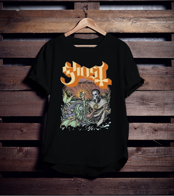 Ghost Papa And The Whale Legendary Encounter With Rising Sun Background T-Shirt