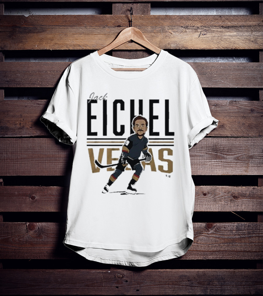Jack Eichel Vegas Hockey Caricature Eichel Center Ice T-Shirt