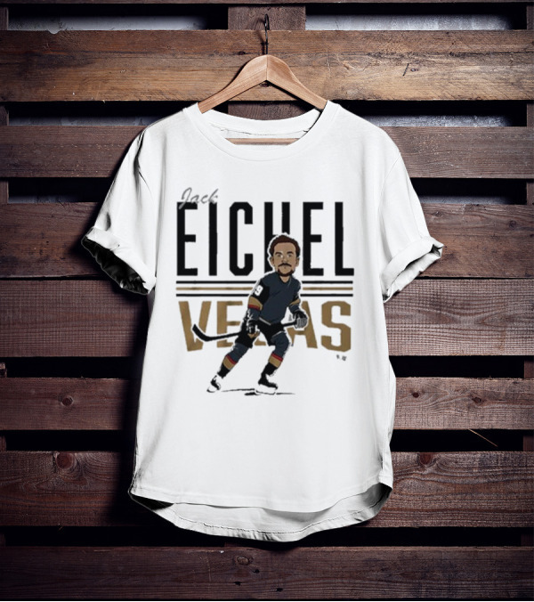 Jack Eichel Vegas Hockey Caricature Eichel Center Ice T-Shirt