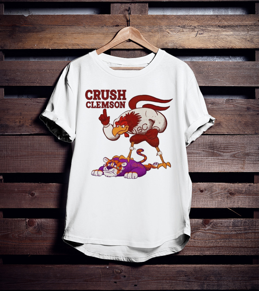 Crush Clemson USC Gamecocks Defeat Tigers Mascot T-Shirt