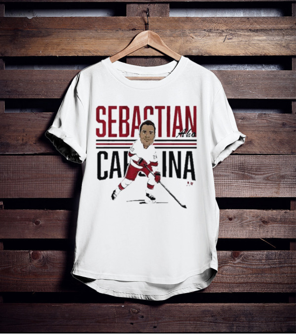 Sebastian Aho Carolina Ice Hockey Caricature T-Shirt