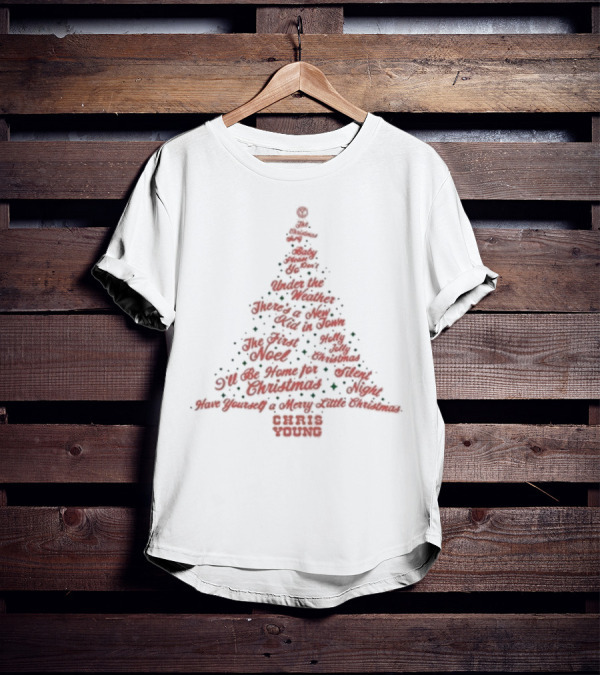 Chris Young Christmas Tree Songs Silent Night Holly Jolly Noel T-Shirt