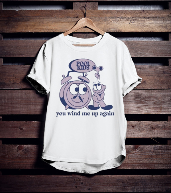 POOK KIDS Cartoon Clock Character You Wind Me Up Again T-Shirt