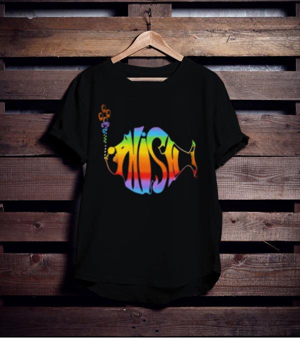 Phish Rainbow Lodgewood Fish Shaped T-Shirt