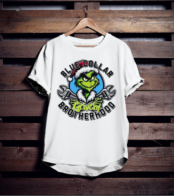Blue Collar Grinchy Brotherhood Merry Christmas The Grinch T-Shirt
