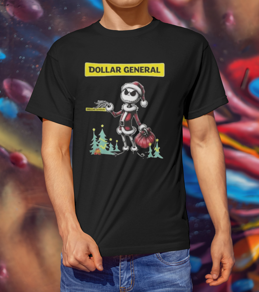 Santa Jack Skellington Dollar General Merry Christmas T-Shirt