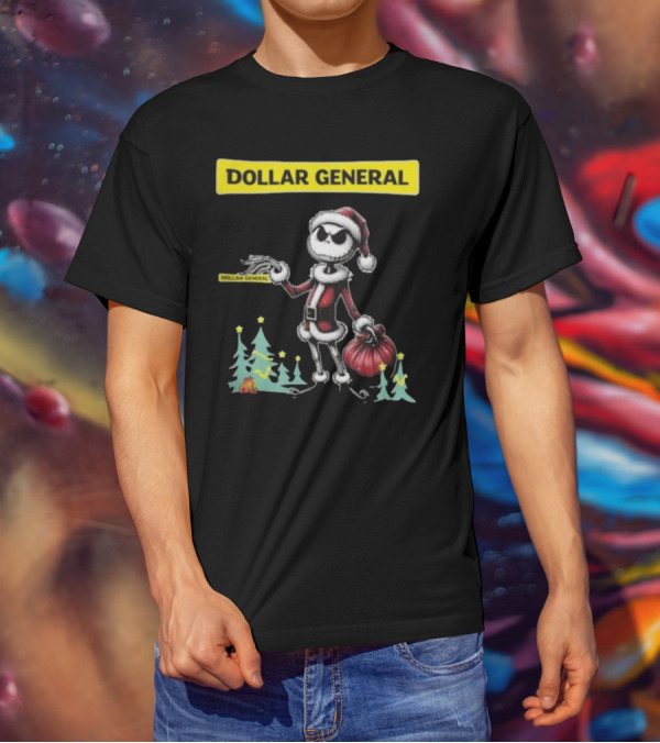 Santa Jack Skellington Dollar General Merry Christmas T-Shirt